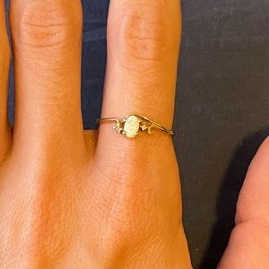 14k gold dainty opal ring